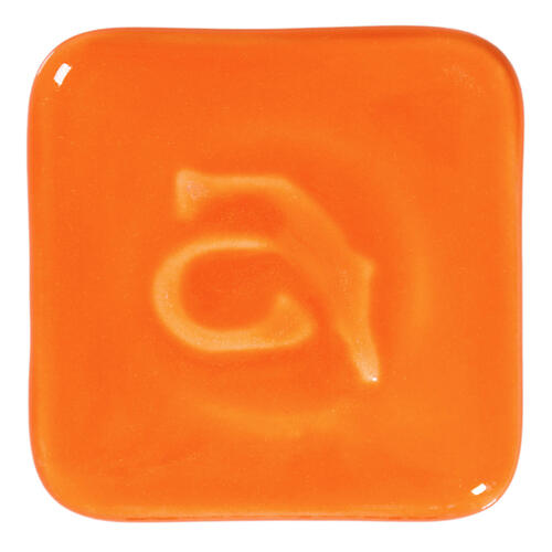 Abbots Midfire Brushable Glaze Mandarin — example fired result