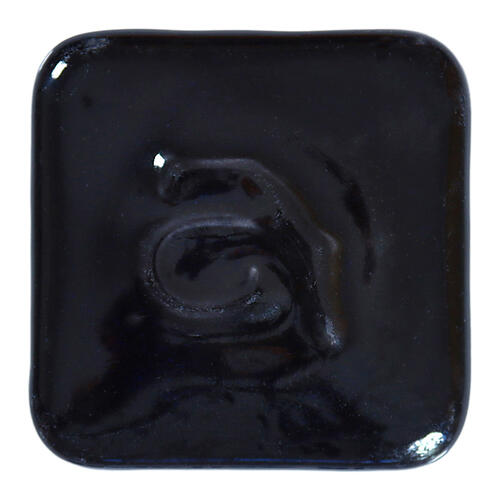 Abbots Midfire Brushable Glaze Reactive Black — example fired result