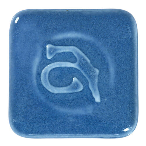 Abbots Midfire Brushable Glaze Variegated Blue — example fired result