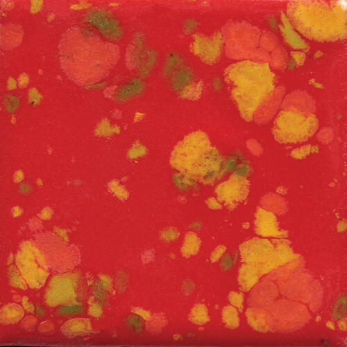 Mayco Jungle Gems Lowfire Brushable Glaze CG-756 Fire Cracker — example fired result
