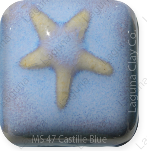 Laguna Moroccan Sand Brushable Glaze MS-47 Castile Blue — example fired result