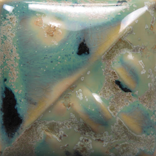 Mayco Stoneware Midfire Brushable Glaze SW-146 Aurora Green — example fired result