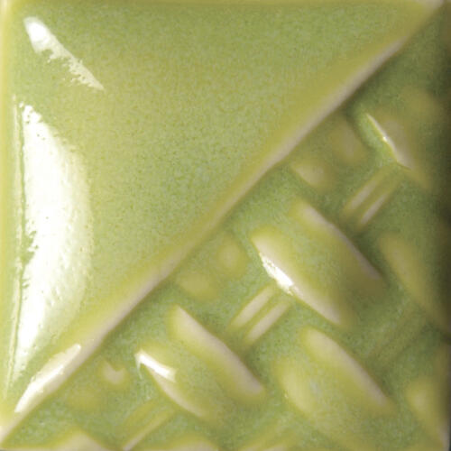 Mayco Stoneware Midfire Brushable Glaze SW-253 Green Opal — example fired result