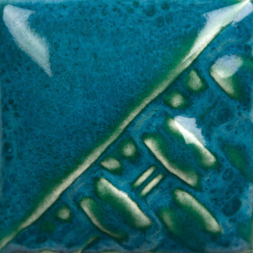Mayco Stoneware Midfire Brushable Glaze SW-224 Tropical Teal — example fired result