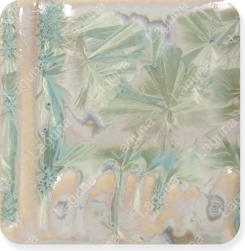 Laguna Crystal Blossom Brushable Glaze WC-165 Translucent Mint — example fired result