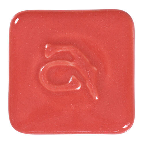 Abbots Midfire Brushable Glaze Flamingo — example fired result