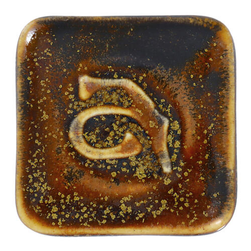 Abbots Midfire Brushable Glaze Gold Dust — example fired result