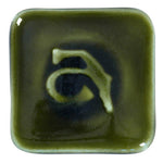 Abbots Midfire Brushable Glaze Moss Green — example fired result