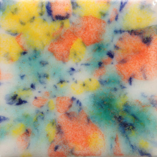Mayco Jungle Gems Lowfire Brushable Glaze CG-981 Fruity Freckles — example fired result