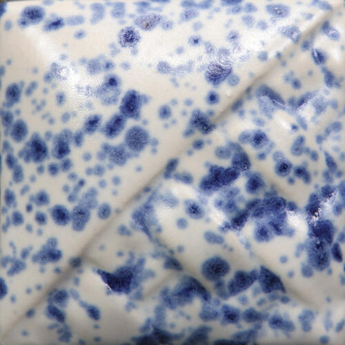 Mayco Stoneware Midfire Brushable Glaze SW-152 Blue Splatterware — example fired result