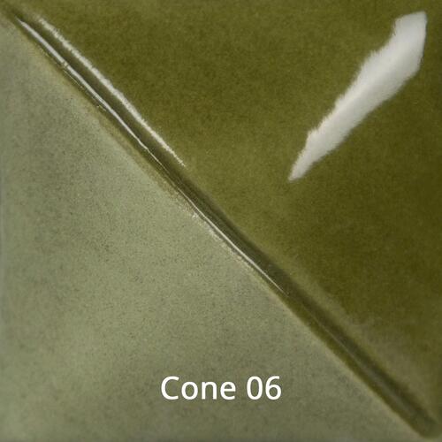 Mayco Fundamental Underglaze UG-232 Olive — example fired result